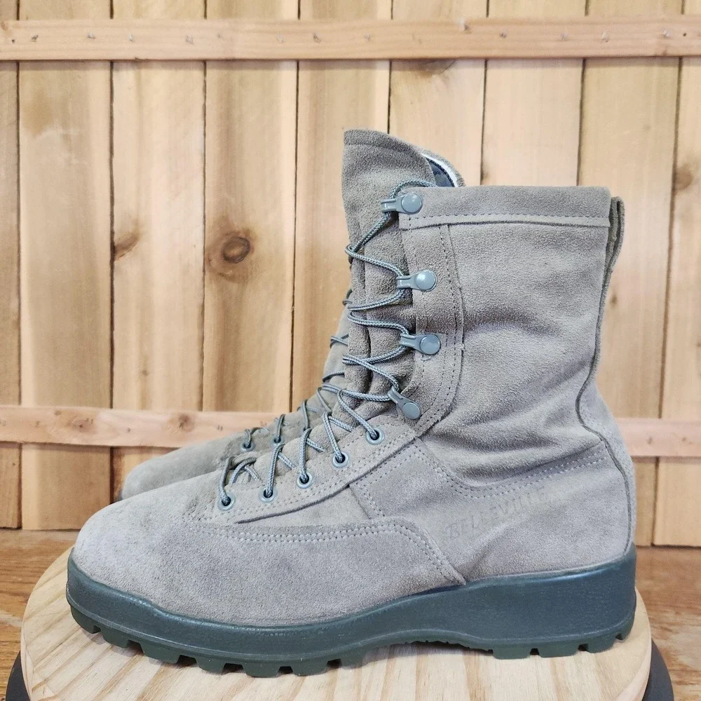 Belleville 675ST Boots Mens 9.5 R Green Suede Gore-Tex Insulated Vibram